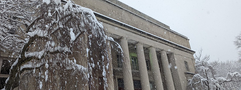 Campus in the snow